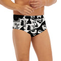 Black And White Japanese Yin Yang Print Men's Briefs