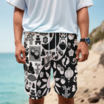 Black And White Japanese Yin Yang Print Men's Cargo Shorts