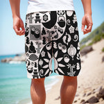 Black And White Japanese Yin Yang Print Men's Cargo Shorts
