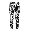 Black And White Japanese Yin Yang Print Men's Leggings