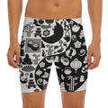 Black And White Japanese Yin Yang Print Men's Long Boxer Briefs
