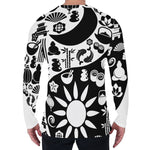 Black And White Japanese Yin Yang Print Men's Long Sleeve T-Shirt