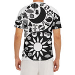 Black And White Japanese Yin Yang Print Men's Short Sleeve Rash Guard