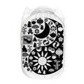 Black And White Japanese Yin Yang Print Mesh Laundry Hamper