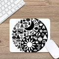 Black And White Japanese Yin Yang Print Mouse Pad