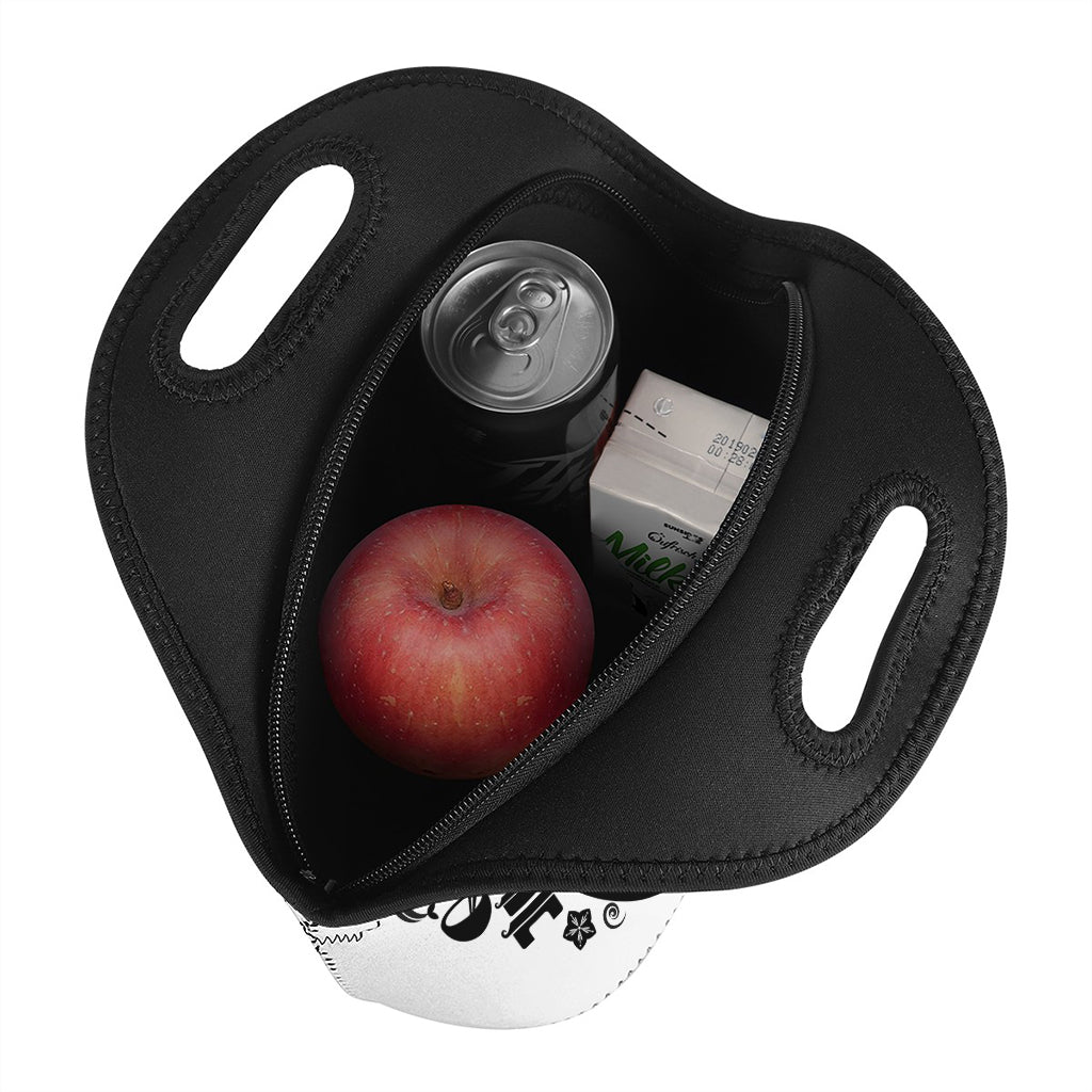 Black And White Japanese Yin Yang Print Neoprene Lunch Bag
