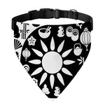 Black And White Japanese Yin Yang Print Over The Collar Dog Bandana