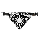 Black And White Japanese Yin Yang Print Over The Collar Dog Bandana