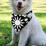 Black And White Japanese Yin Yang Print Over The Collar Dog Bandana