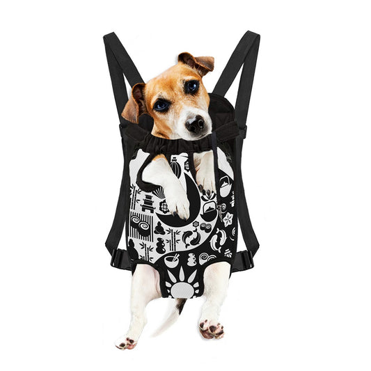 Black And White Japanese Yin Yang Print Pet Carrier Backpack