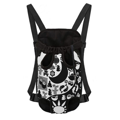 Black And White Japanese Yin Yang Print Pet Carrier Backpack
