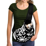 Black And White Japanese Yin Yang Print Pet Sling Carrier