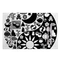 Black And White Japanese Yin Yang Print Placemat