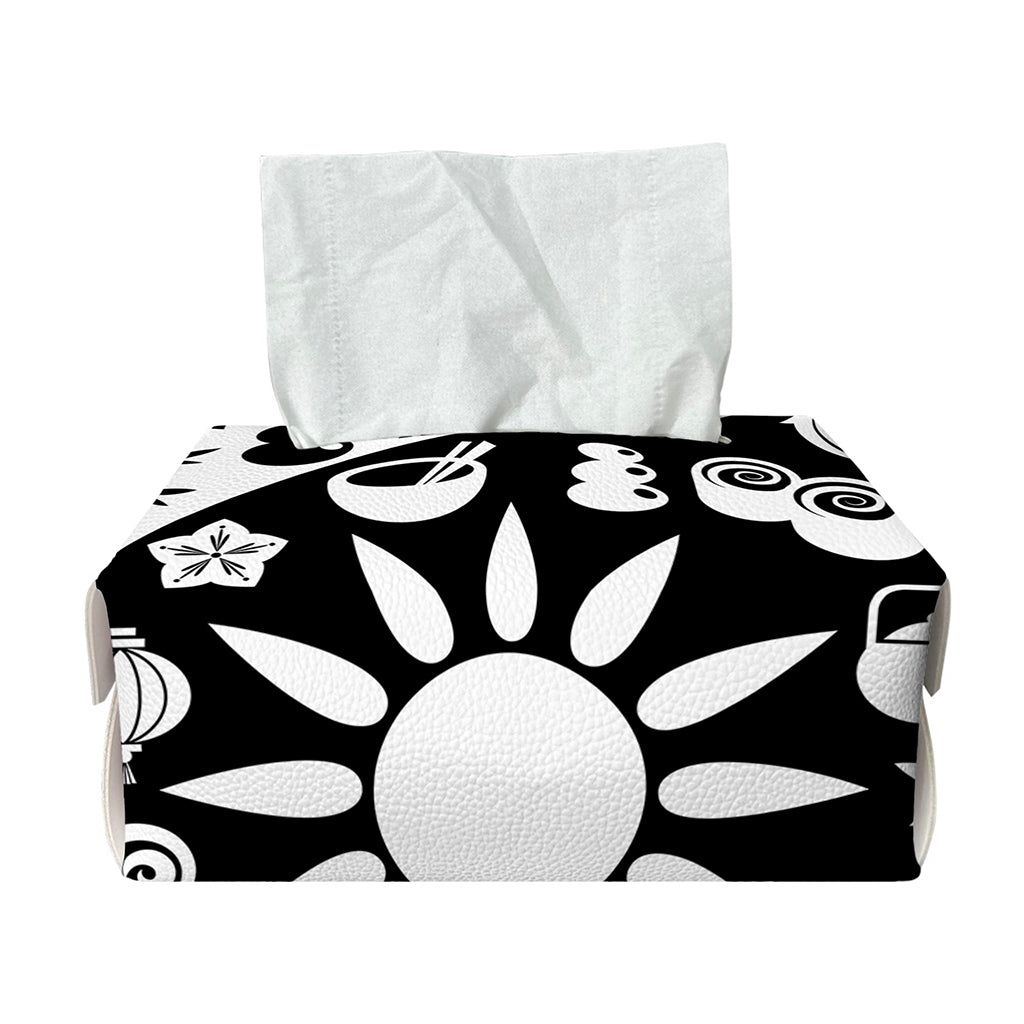 Black And White Japanese Yin Yang Print Rectangle Tissue Box Cover