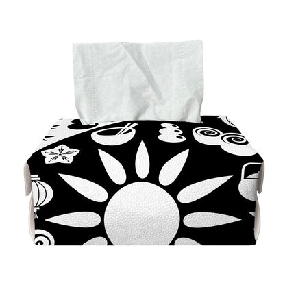 Black And White Japanese Yin Yang Print Rectangle Tissue Box Cover
