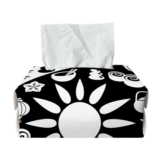 Black And White Japanese Yin Yang Print Rectangle Tissue Box Cover