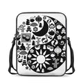 Black And White Japanese Yin Yang Print Rectangular Crossbody Bag