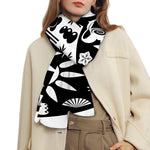 Black And White Japanese Yin Yang Print Scarf