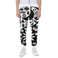 Black And White Japanese Yin Yang Print Joggers