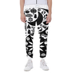 Black And White Japanese Yin Yang Print Scuba Joggers