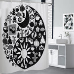 Black And White Japanese Yin Yang Print Shower Curtain