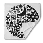 Black And White Japanese Yin Yang Print Silk Bandana