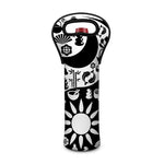 Black And White Japanese Yin Yang Print Single Neoprene Wine Tote
