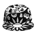 Black And White Japanese Yin Yang Print Snapback Cap
