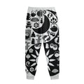 Black And White Japanese Yin Yang Print Sweatpants