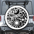 Black And White Japanese Yin Yang Print Tire Cover