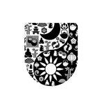 Black And White Japanese Yin Yang Print Toilet Lid Cover