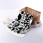 Black And White Japanese Yin Yang Print Towel