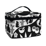 Black And White Japanese Yin Yang Print Travel Makeup Bag