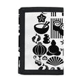 Black And White Japanese Yin Yang Print Trifold Wallet