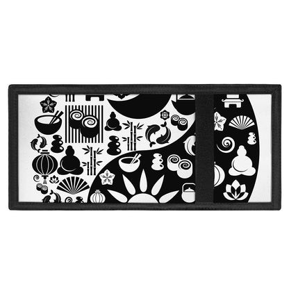 Black And White Japanese Yin Yang Print Trifold Wallet