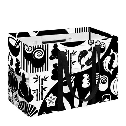 Black And White Japanese Yin Yang Print Utility Tote Bag