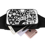 Black And White Japanese Yin Yang Print Waist Bag