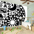 Black And White Japanese Yin Yang Print Wall Sticker