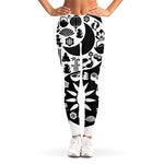 Black And White Japanese Yin Yang Print Women's Leggings