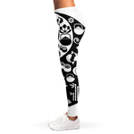 Black And White Japanese Yin Yang Print Women's Leggings