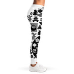 Black And White Japanese Yin Yang Print Women's Leggings