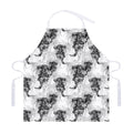 Black And White Jellyfish Pattern Print Adjustable Apron