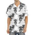 Black And White Jellyfish Pattern Print Aloha Shirt