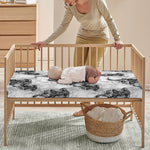 Black And White Jellyfish Pattern Print Baby Crib Sheet