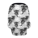 Black And White Jellyfish Pattern Print Baby Seat Cover