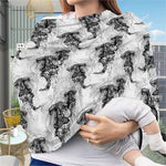 Black And White Jellyfish Pattern Print Baby Seat Cover
