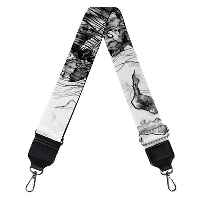 Black And White Jellyfish Pattern Print Bag Strap