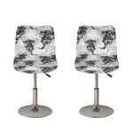 Black And White Jellyfish Pattern Print Bar Stool Covers