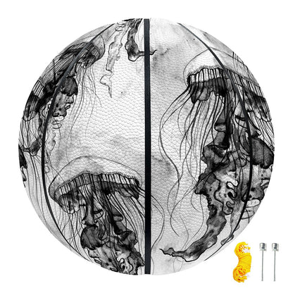 Black And White Jellyfish Pattern Print Basketball