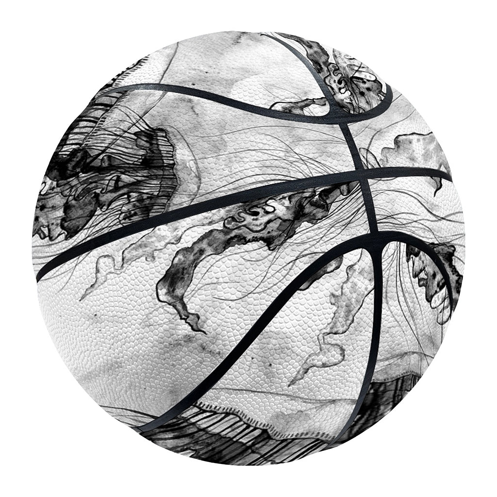 Black And White Jellyfish Pattern Print Basketball